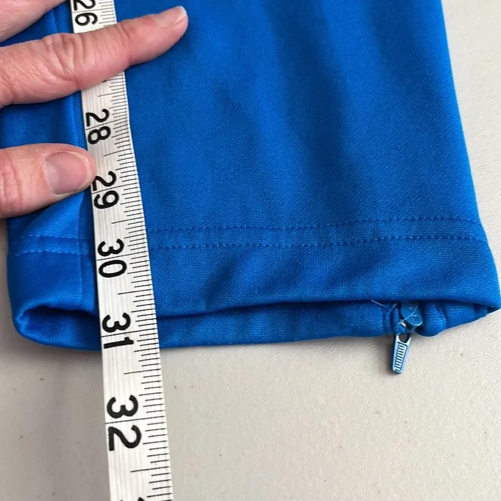 Puma Athletic Training Pants Zippered Leg Blue Size Medium